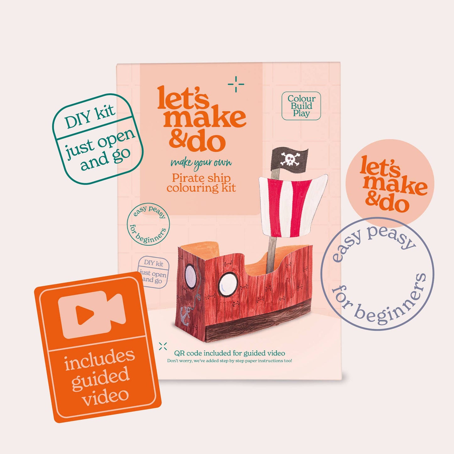 Make Your Own Pirate Ship - 3D Kids Colouring Craft Kit