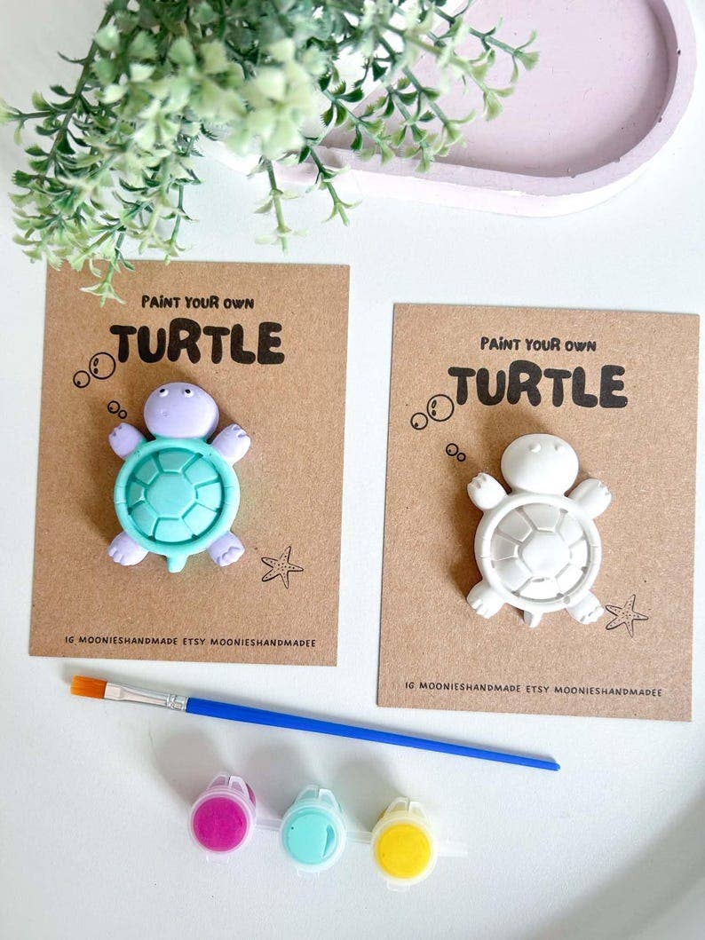 Paint Your Own Turtle, DIY Painting Craft Kit, Creative Activities For Summer, Plaster of Paris Painting Set, Sea Turtle Gifts