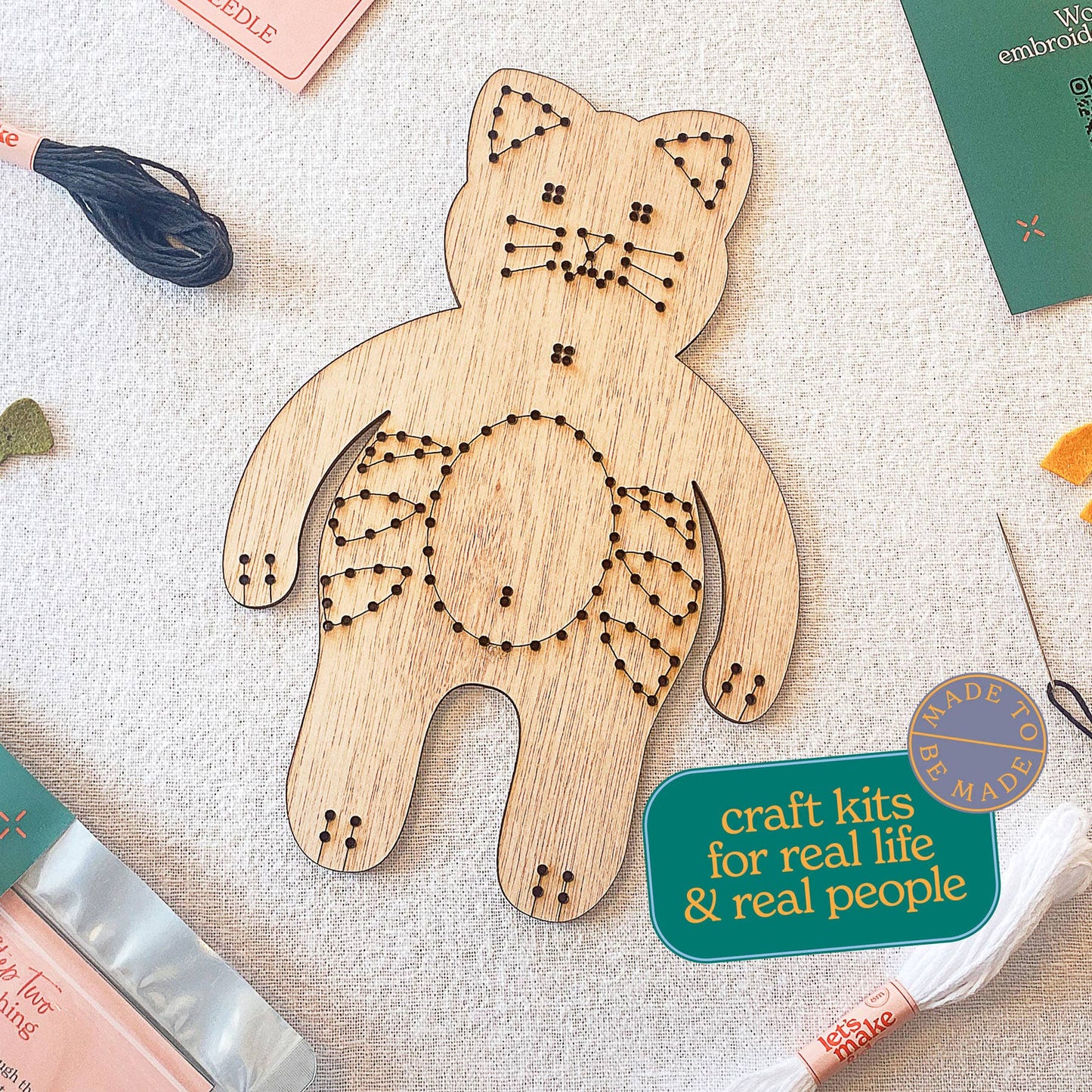 Learn To Sew Cat Craft Kit - Children's Beginner Sewing Kit