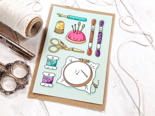 Needlecraft Greetings Card, Stitching & Sewing Greeting Card