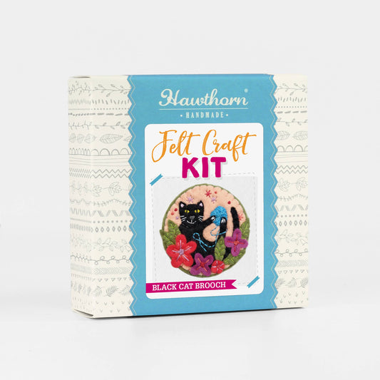 Black Cat Felt Craft Brooch Kit | Beginner Craft Kit