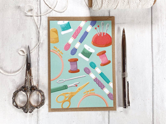 Needlecraft Greetings Card, Embroidery & Cross-Stitch Card