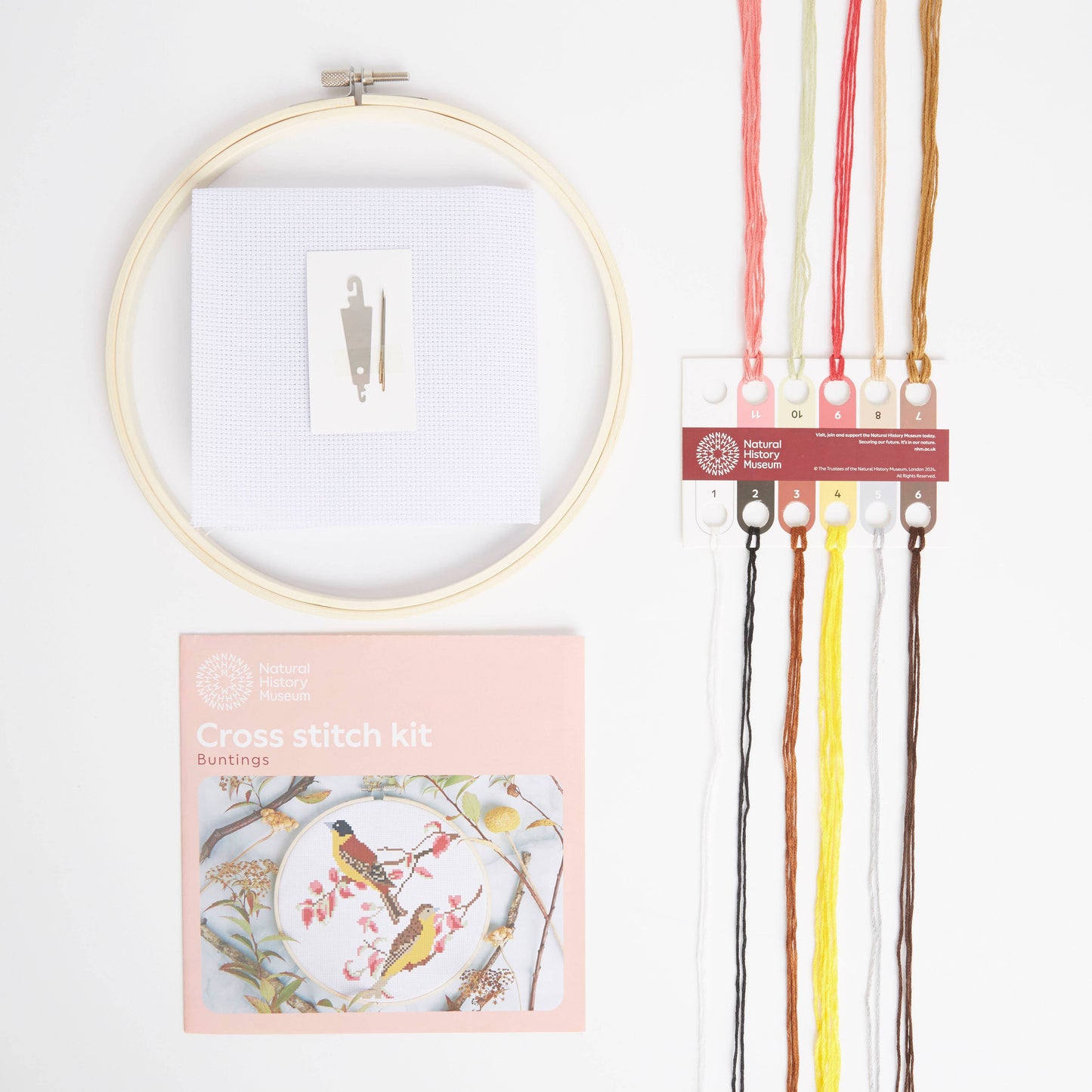 Natural History Museum Cross Stitch Kit Buntings Design 14cm