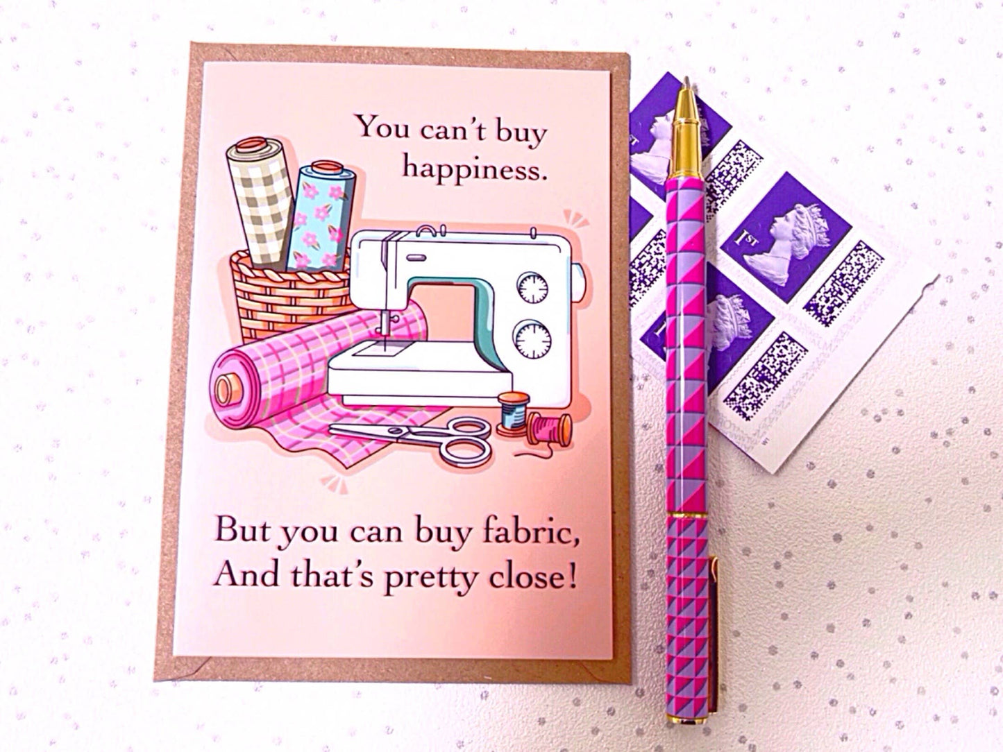 Needlecraft Greetings Card,  Sewing Greeting Cards