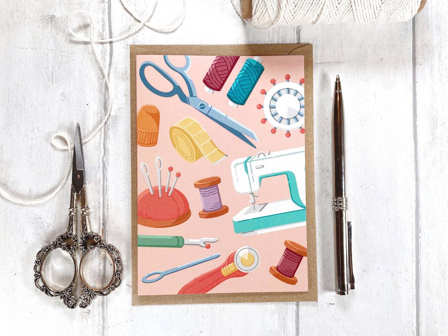 Needlecraft Greetings Card, Sewing Greeting Cards