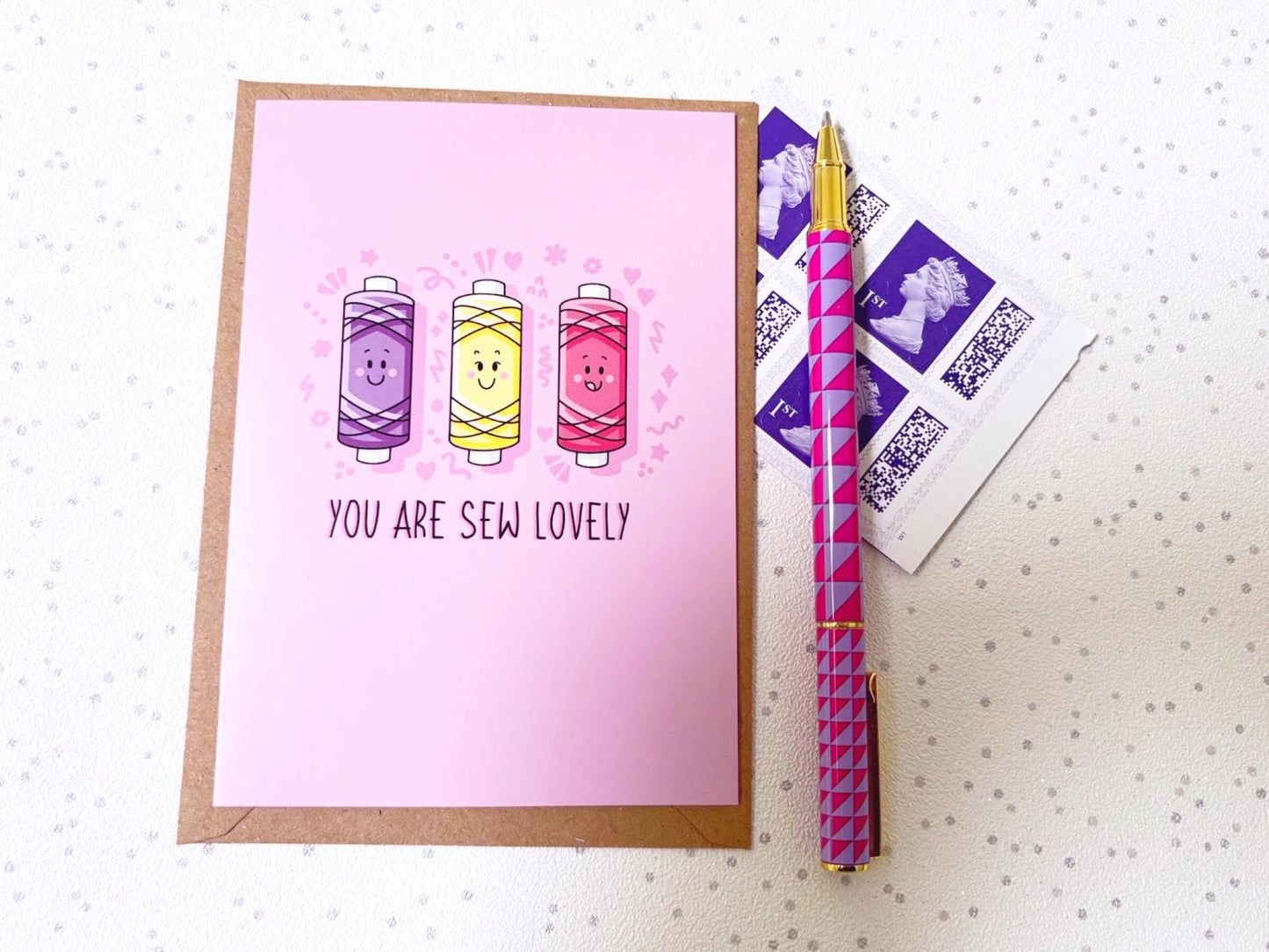 Needlecraft Greetings Card, Sewing Greeting Cards