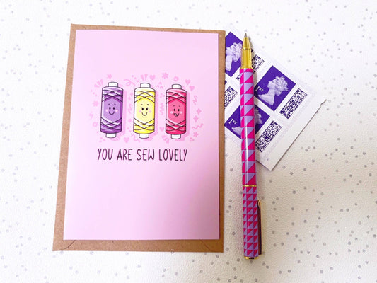 Needlecraft Greetings Card, Sewing Greeting Cards