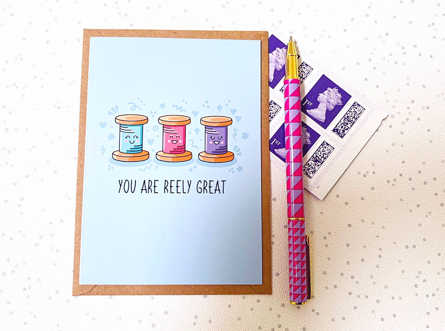 Needlecraft Greeting Card, Embroidery, Sewing Greeting Cards
