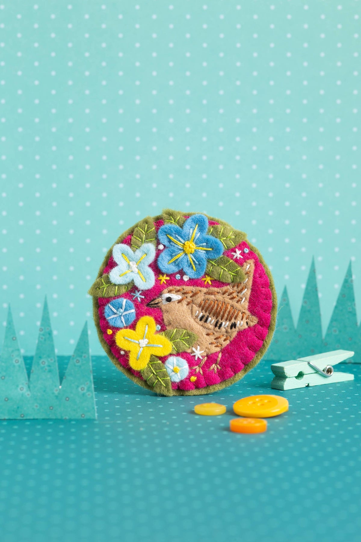 Wren Felt Craft Brooch Kit | Beginner Craft Kit
