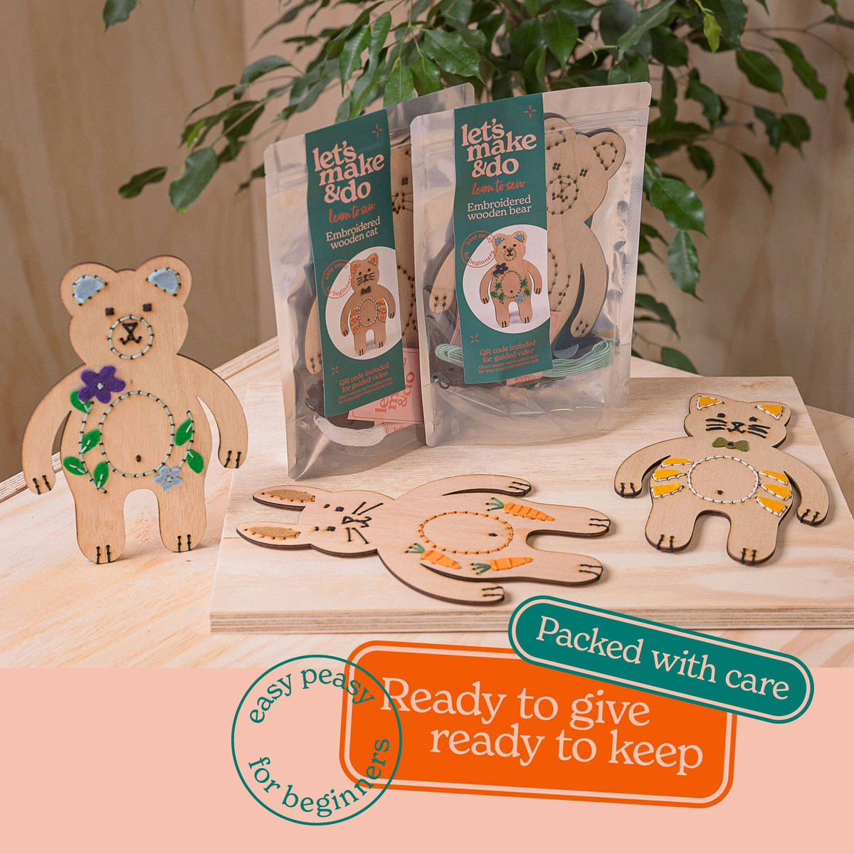 Learn To Sew Bear Craft Kit - Children's Beginner Sewing Kit