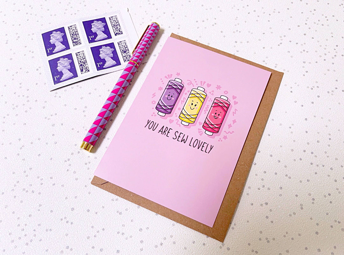 Needlecraft Greetings Card, Sewing Greeting Cards