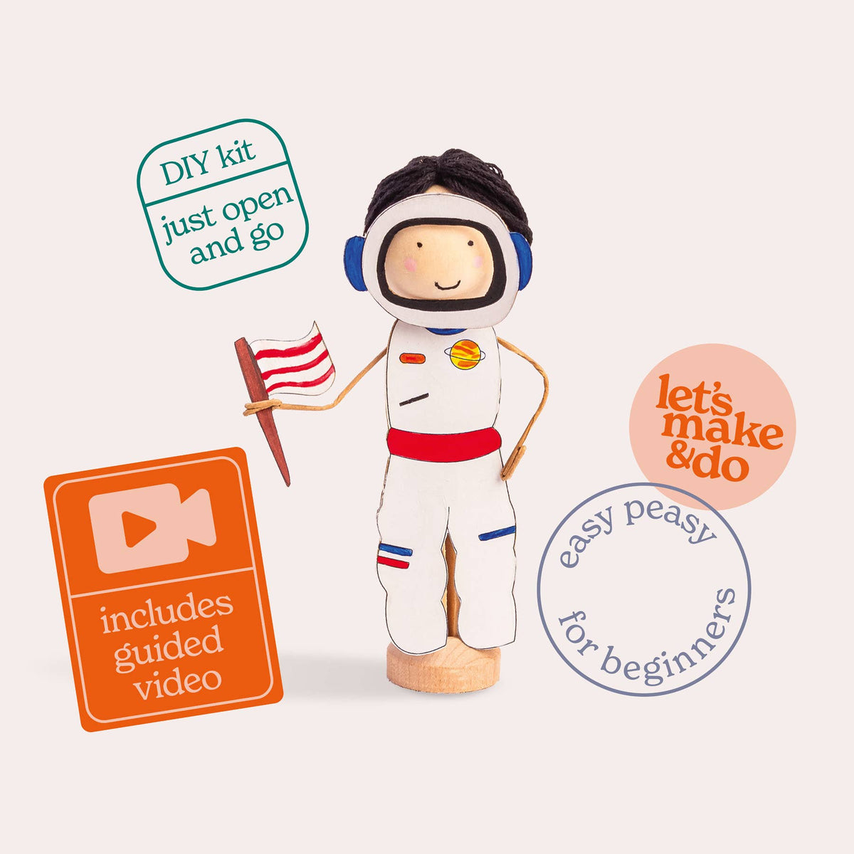 Astronaut Craft kit Bundle | Astronaut Peg Doll & Rocket Set