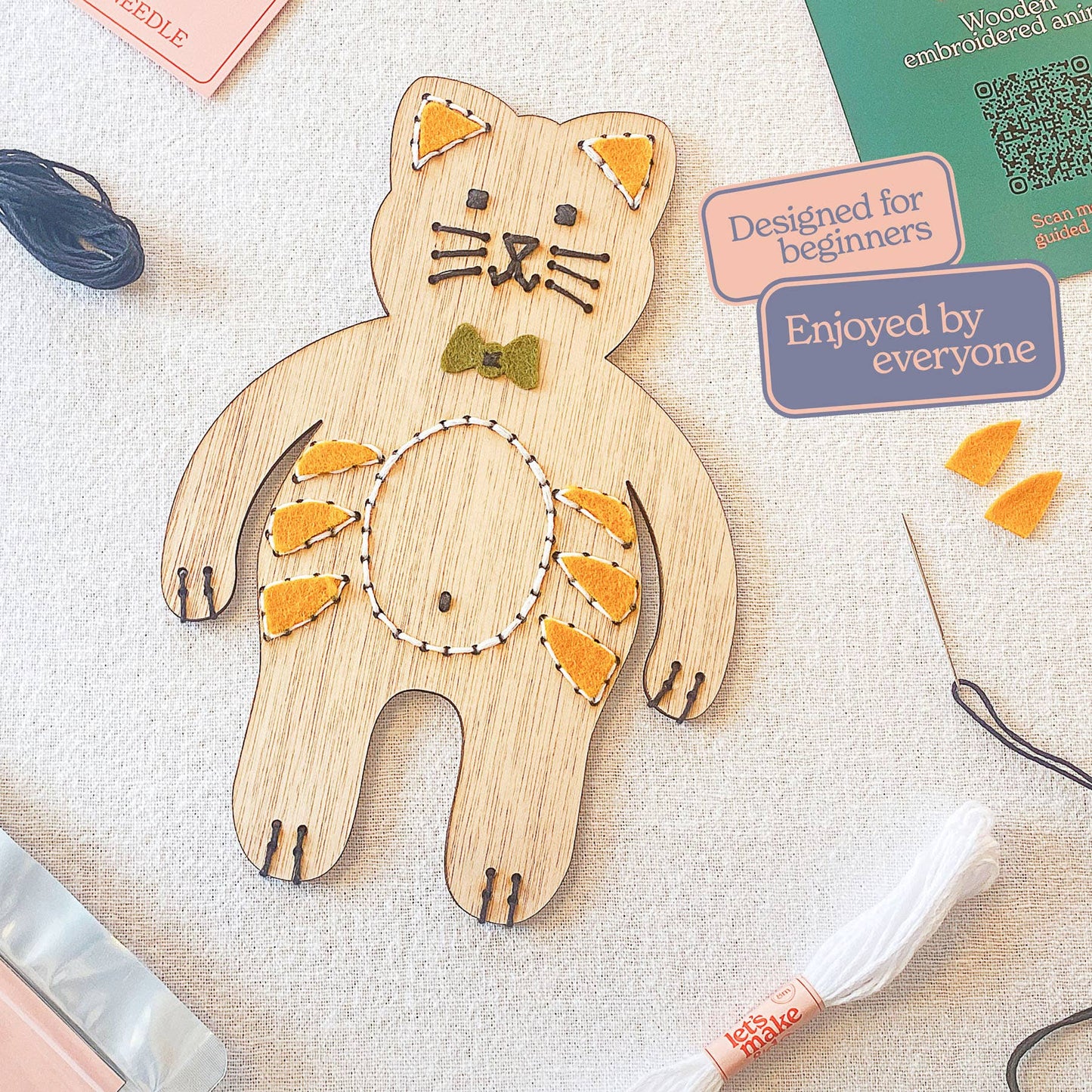 Learn To Sew Cat Craft Kit - Children's Beginner Sewing Kit