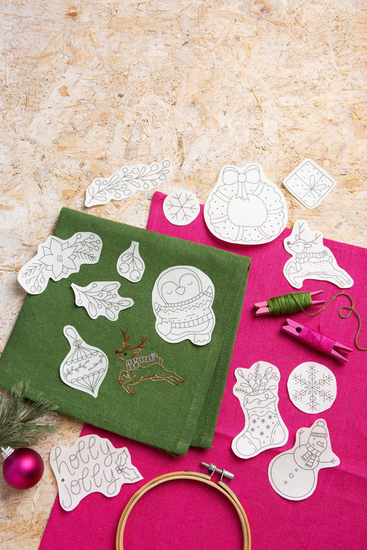 Christmas Cheer Stick & Stitch Embroidery Pack | Festive