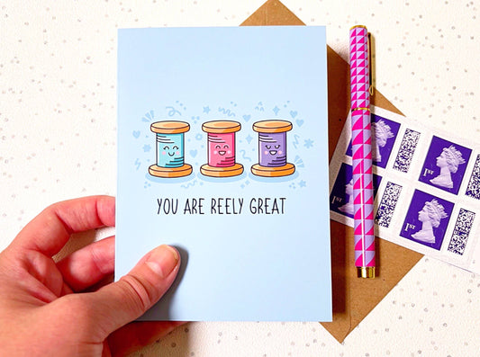 Needlecraft Greeting Card, Embroidery, Sewing Greeting Cards