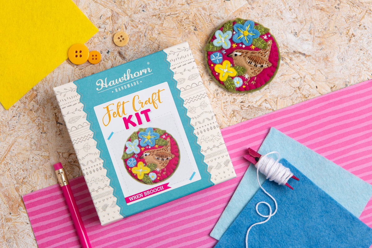 Wren Felt Craft Brooch Kit | Beginner Craft Kit