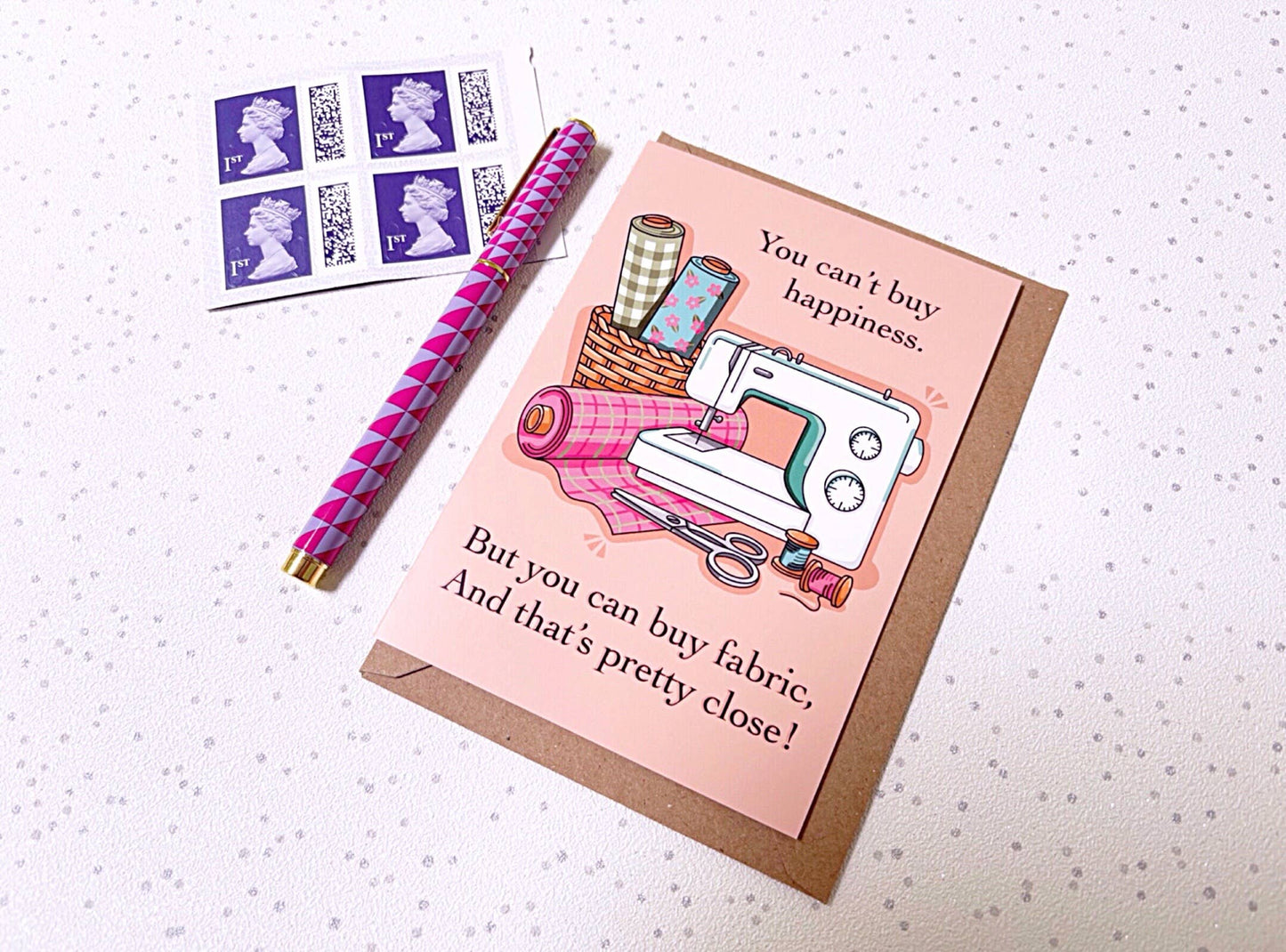 Needlecraft Greetings Card,  Sewing Greeting Cards