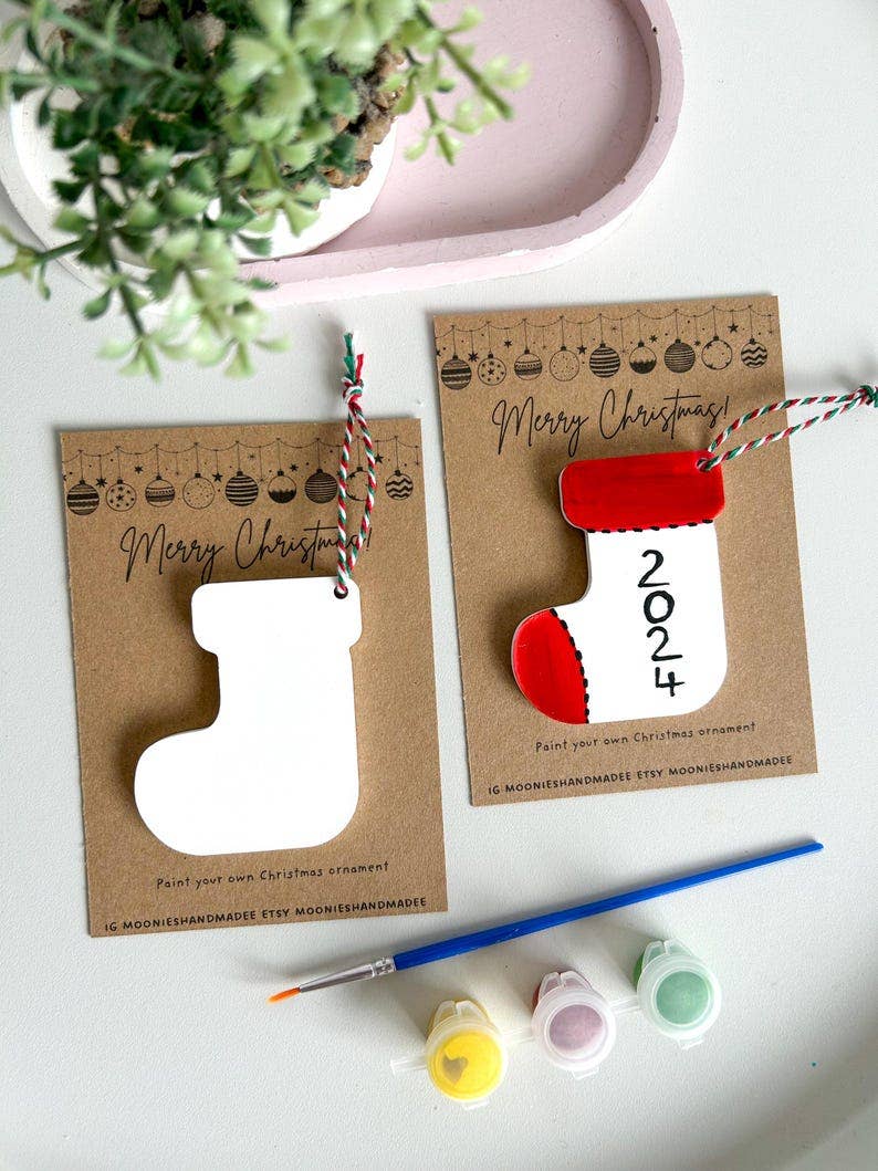 Handmade Plaster Painting Christmas Ornament Kit Keepsake