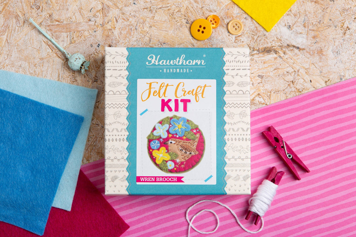 Wren Felt Craft Brooch Kit | Beginner Craft Kit