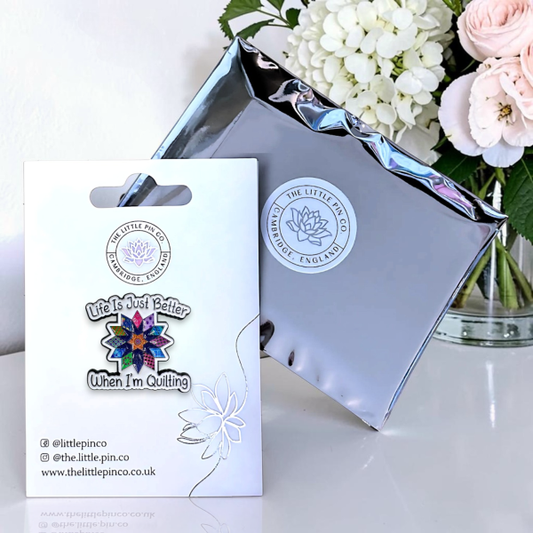 Life Is Just Better When I'm Quilting Sewing Enamel Pin