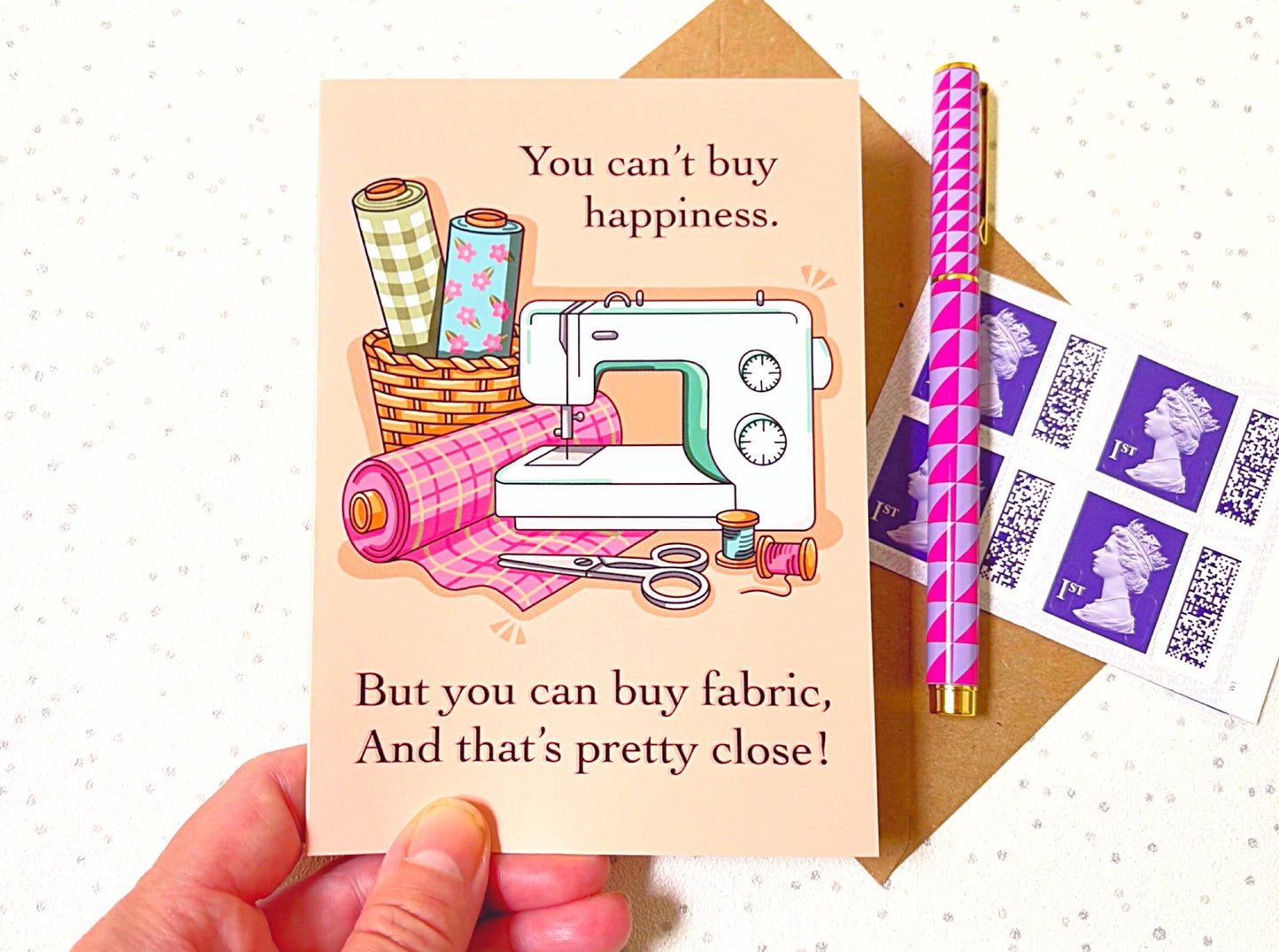 Needlecraft Greetings Card,  Sewing Greeting Cards