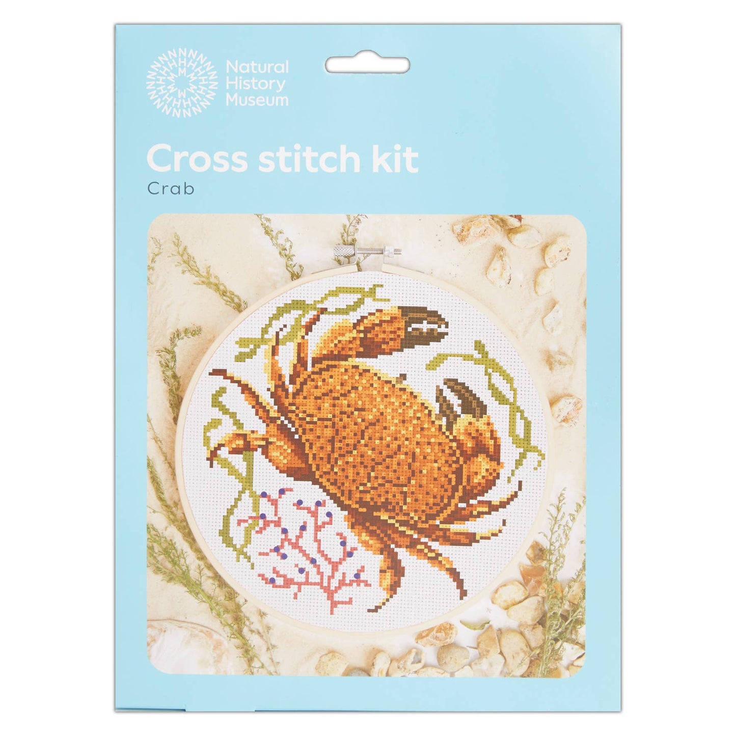 Natural History Museum Cross Stitch Kit, Crab Design, 14cm