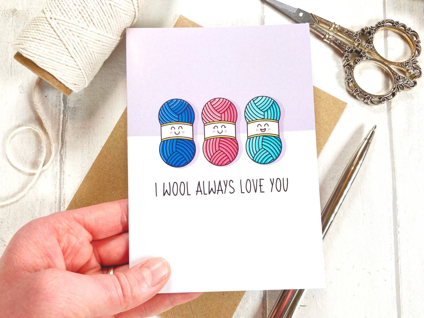 Needlecraft Greetings Card, Knitting Cards, Crochet Card