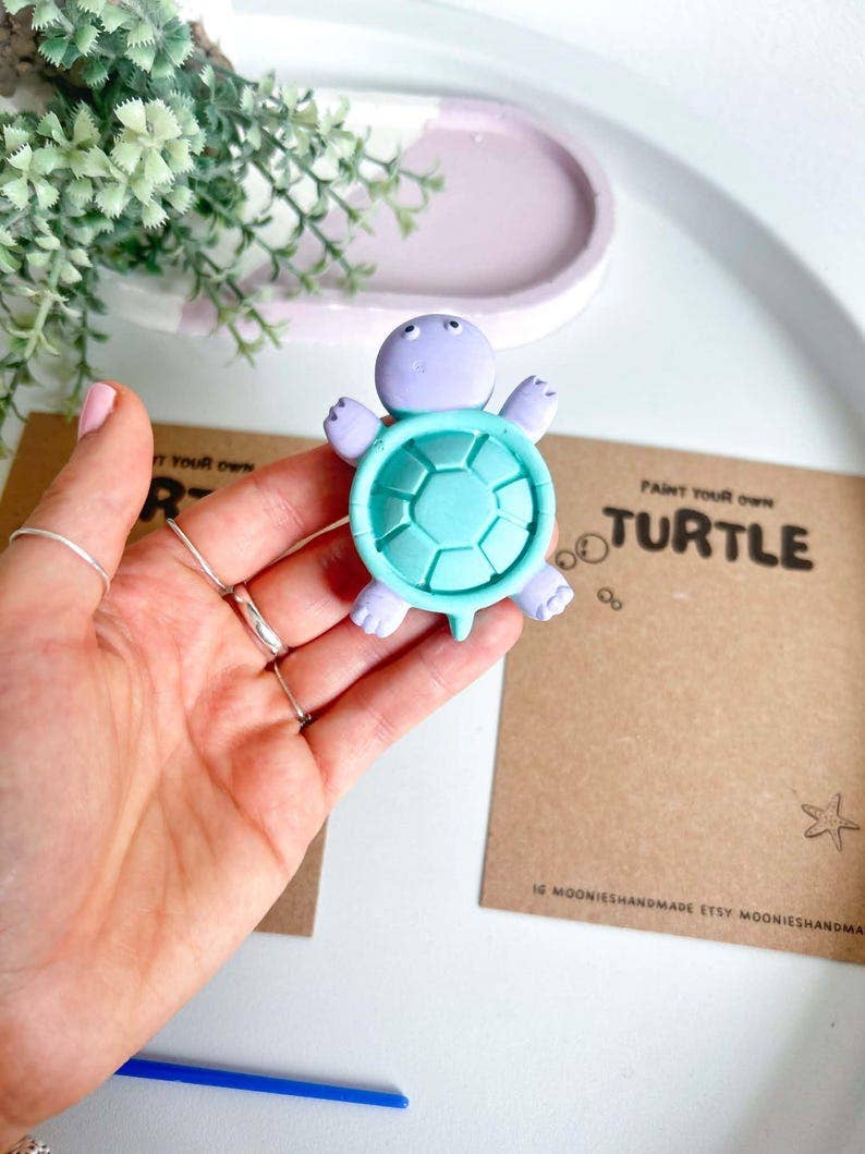 Paint Your Own Turtle, DIY Painting Craft Kit, Creative Activities For Summer, Plaster of Paris Painting Set, Sea Turtle Gifts