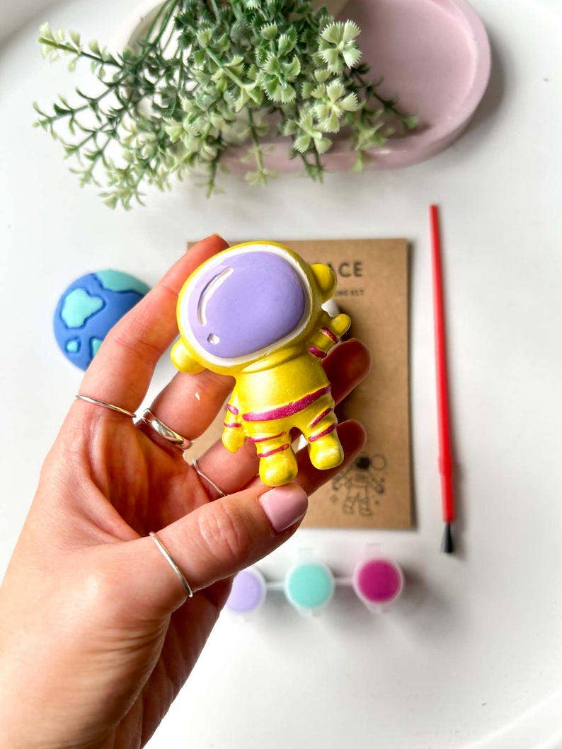 Space Themed Pottery Painting Kit, Paint Your Own Astronaut Set, DIY Creative Craft Kit, Fun Date Night Activities, Custom Room Decor