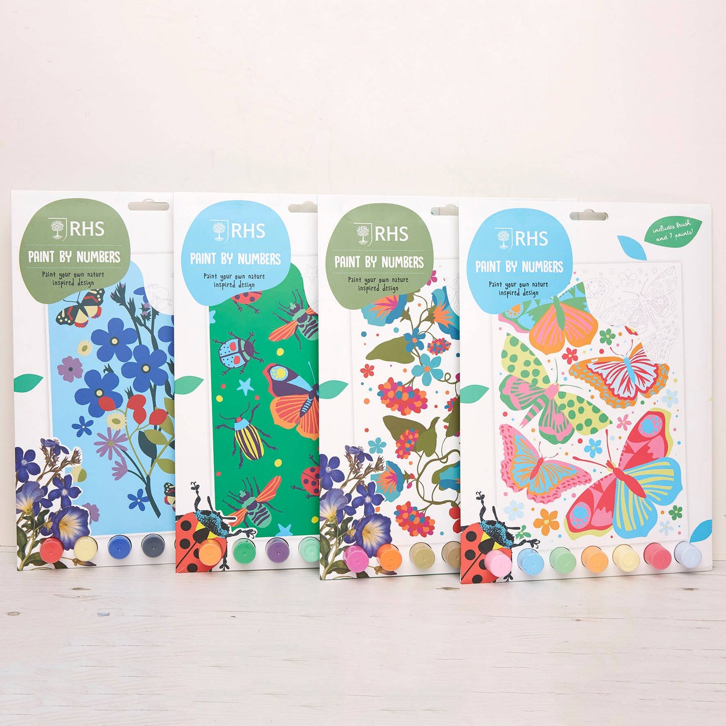 RHS Paint By Numbers For Kids Multicoloured, A4, Butterflies