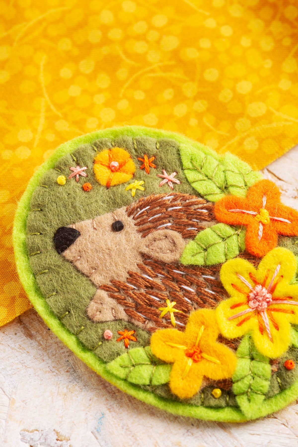 Hedgehog Felt Craft Brooch Kit | Beginner Craft Kit