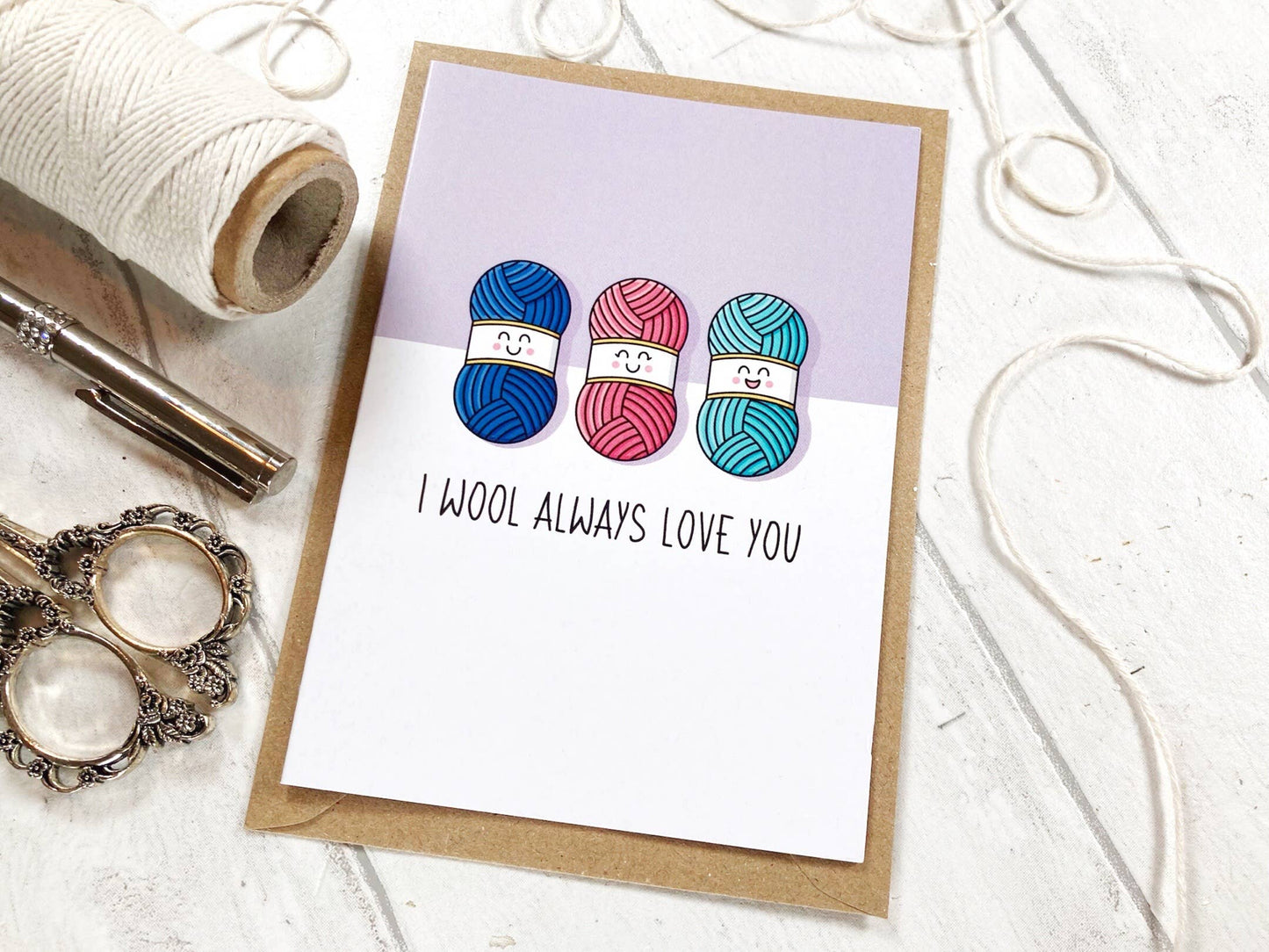 Needlecraft Greetings Card, Knitting Cards, Crochet Card