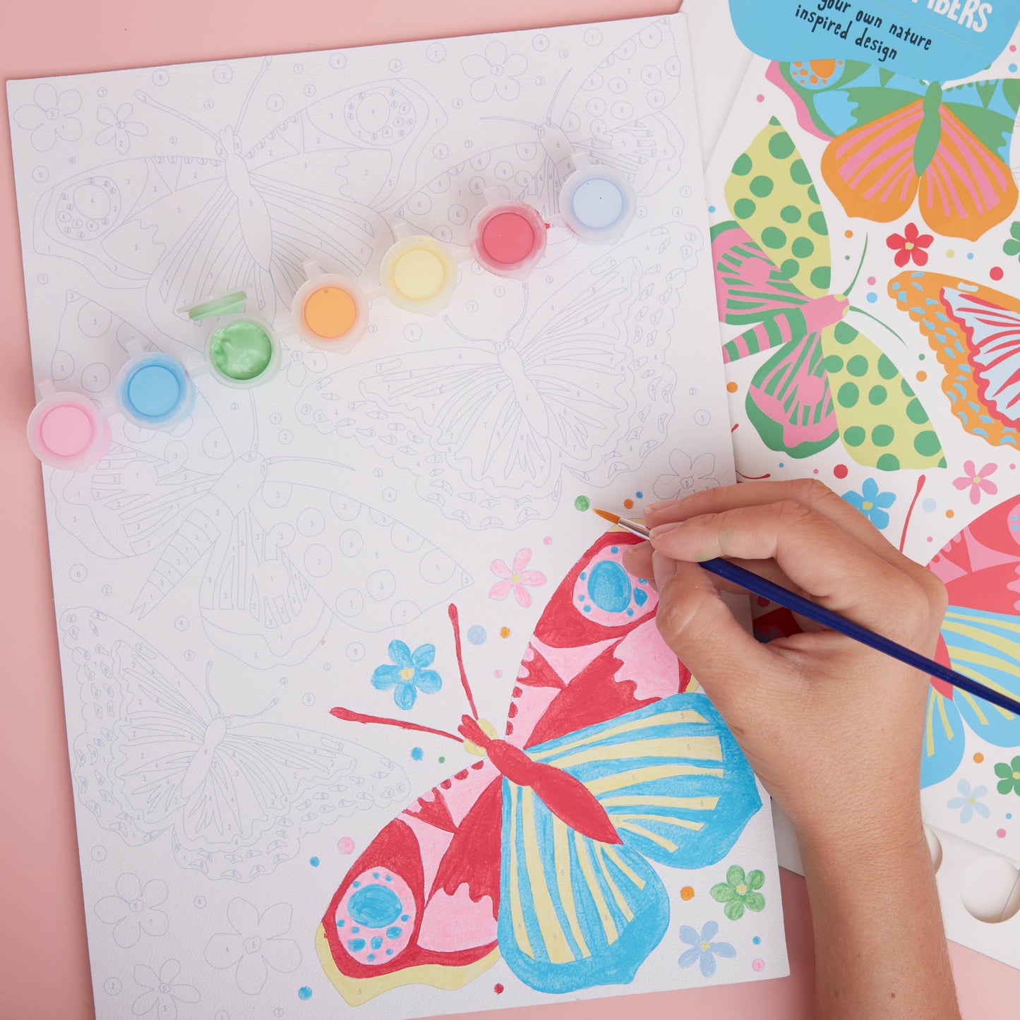 RHS Paint By Numbers For Kids Multicoloured, A4, Butterflies