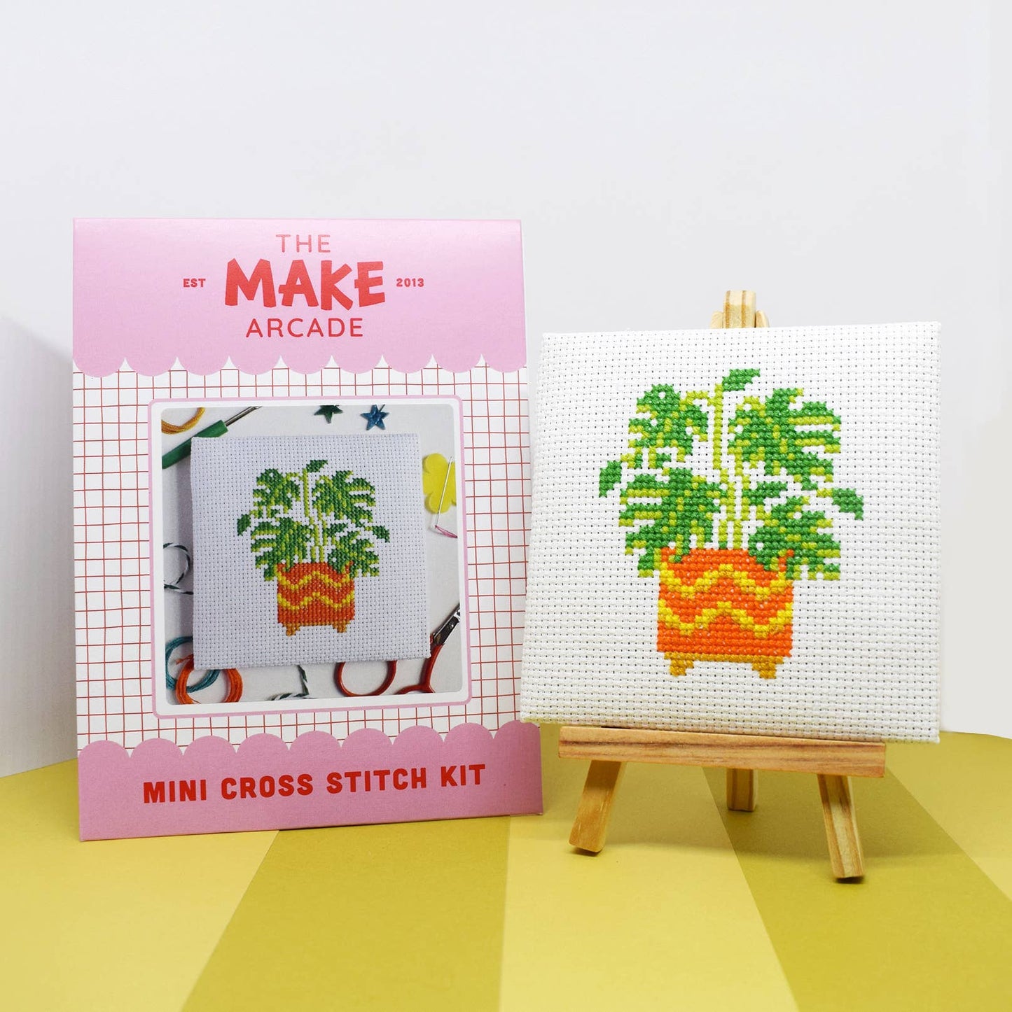 'Monstera' Mini Cross Stitch Kit