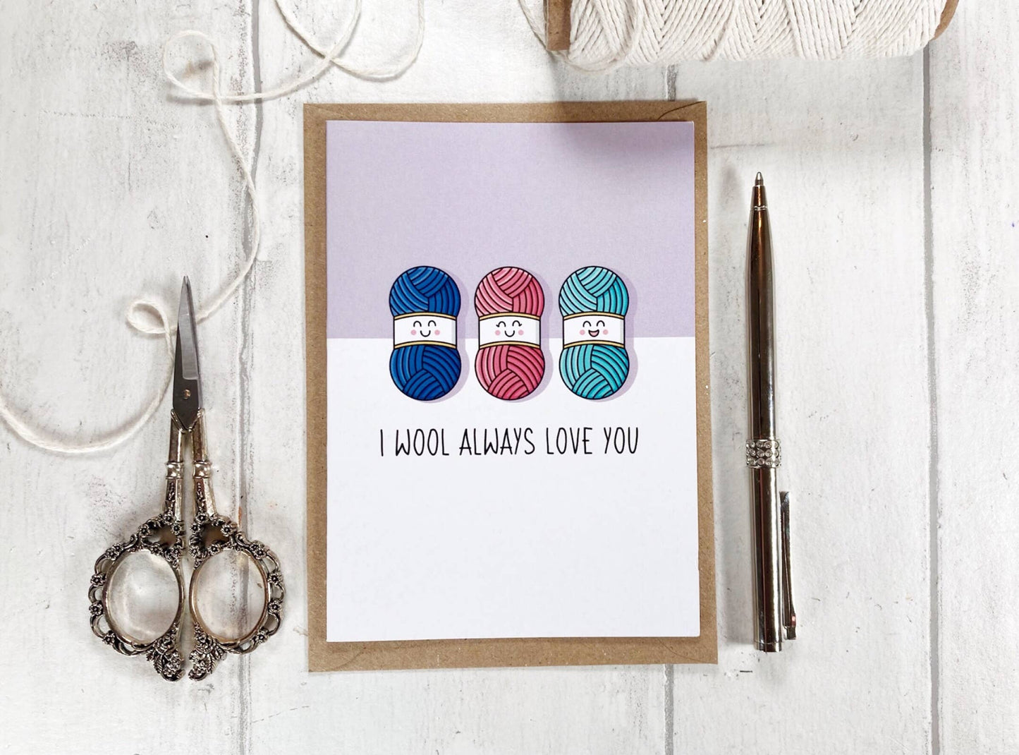 Needlecraft Greetings Card, Knitting Cards, Crochet Card