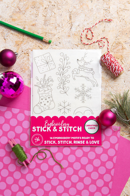 Christmas Cheer Stick & Stitch Embroidery Pack | Festive