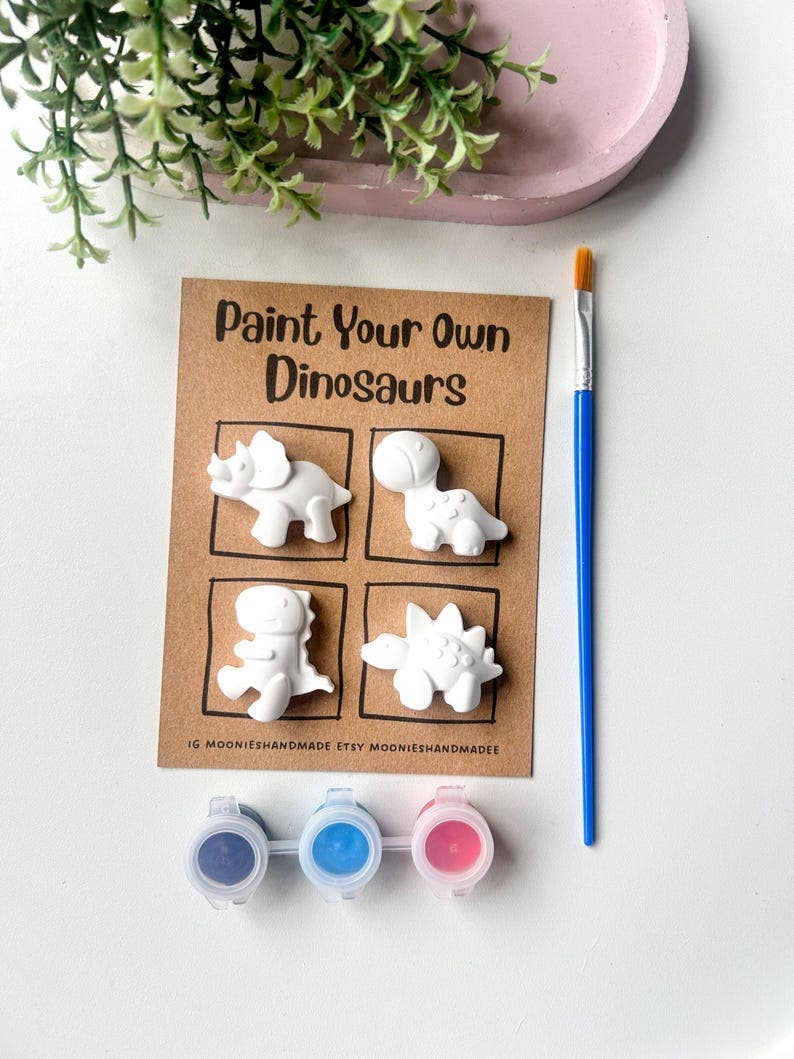 Paint Your own Dinosaur, Pottery Painting Kit, DIY Dino Craft Set, Creative Birthday Gifts, Party Bag Favours