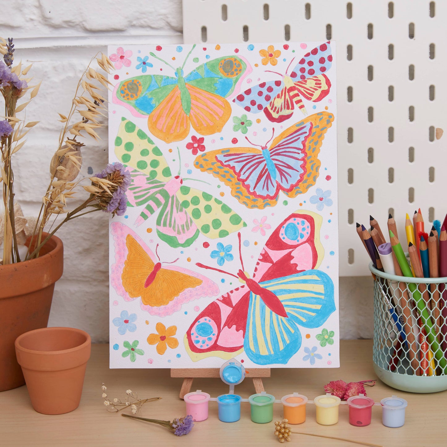 RHS Paint By Numbers For Kids Multicoloured, A4, Butterflies