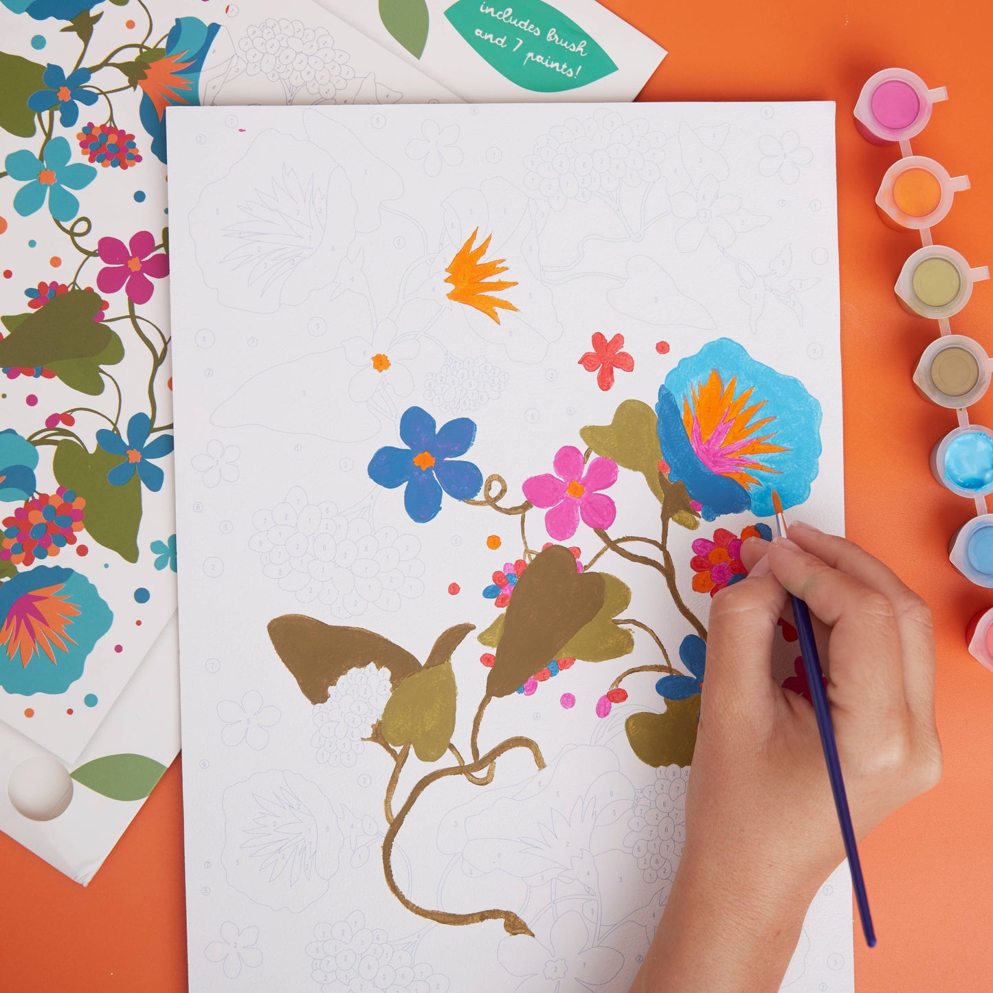 RHS Paint By Numbers For Kids, Multicoloured, A4, Blooms
