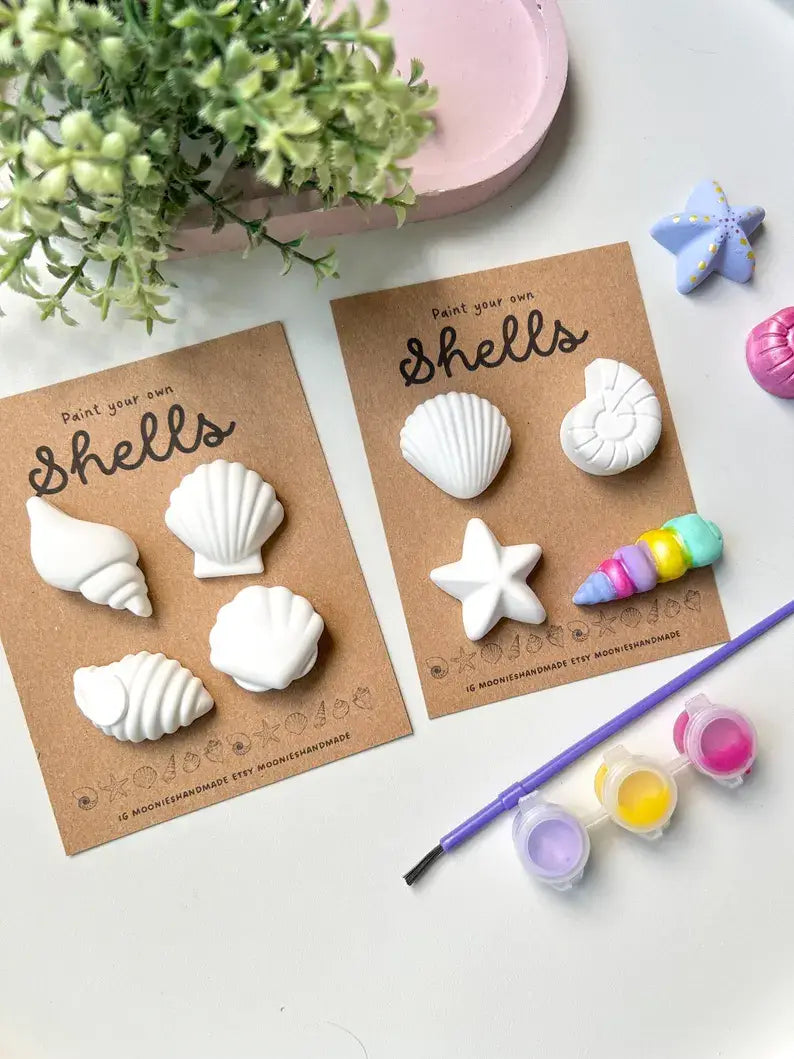 Shell Pottery Painting Kit, Craft Kits,  Beach Themed Gifts