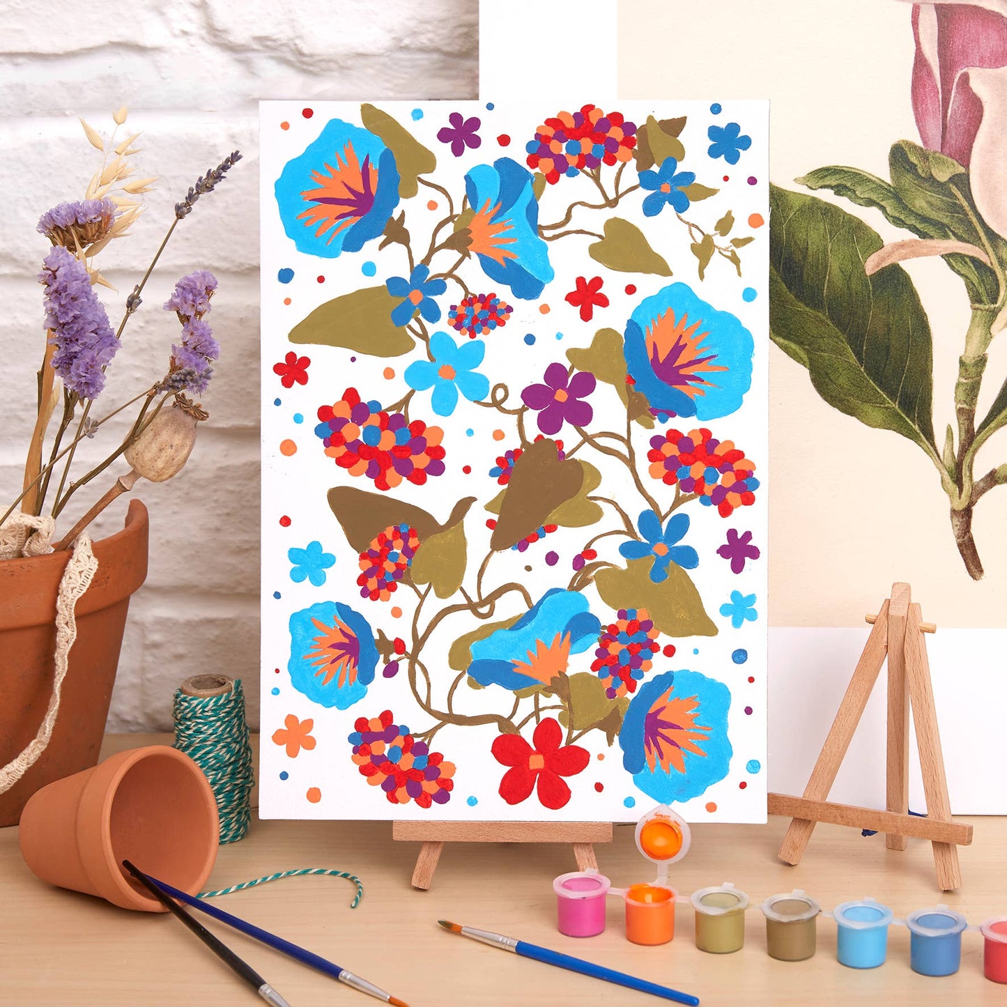RHS Paint By Numbers For Kids, Multicoloured, A4, Blooms