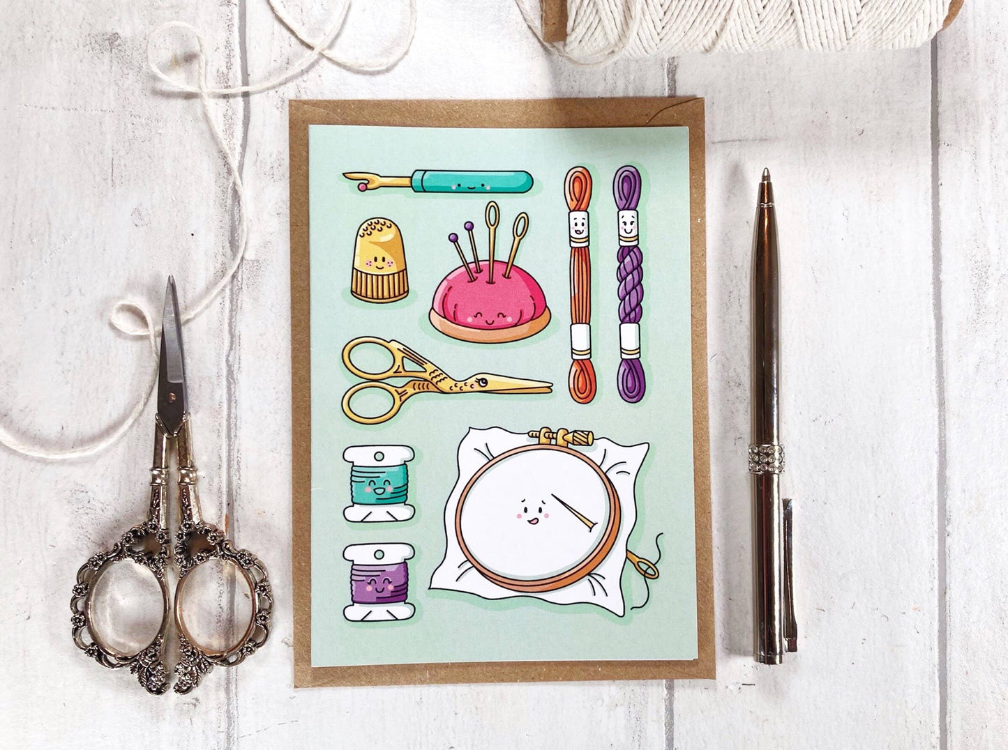 Needlecraft Greetings Card, Stitching & Sewing Greeting Card