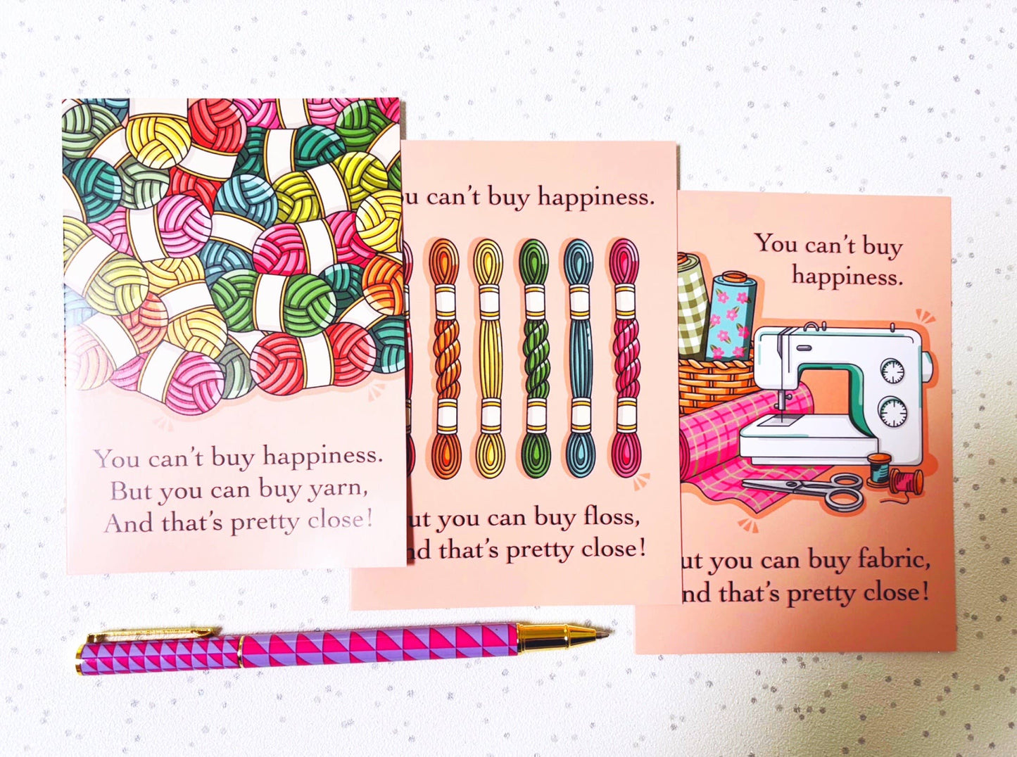 Needlecraft Greetings Card,  Sewing Greeting Cards