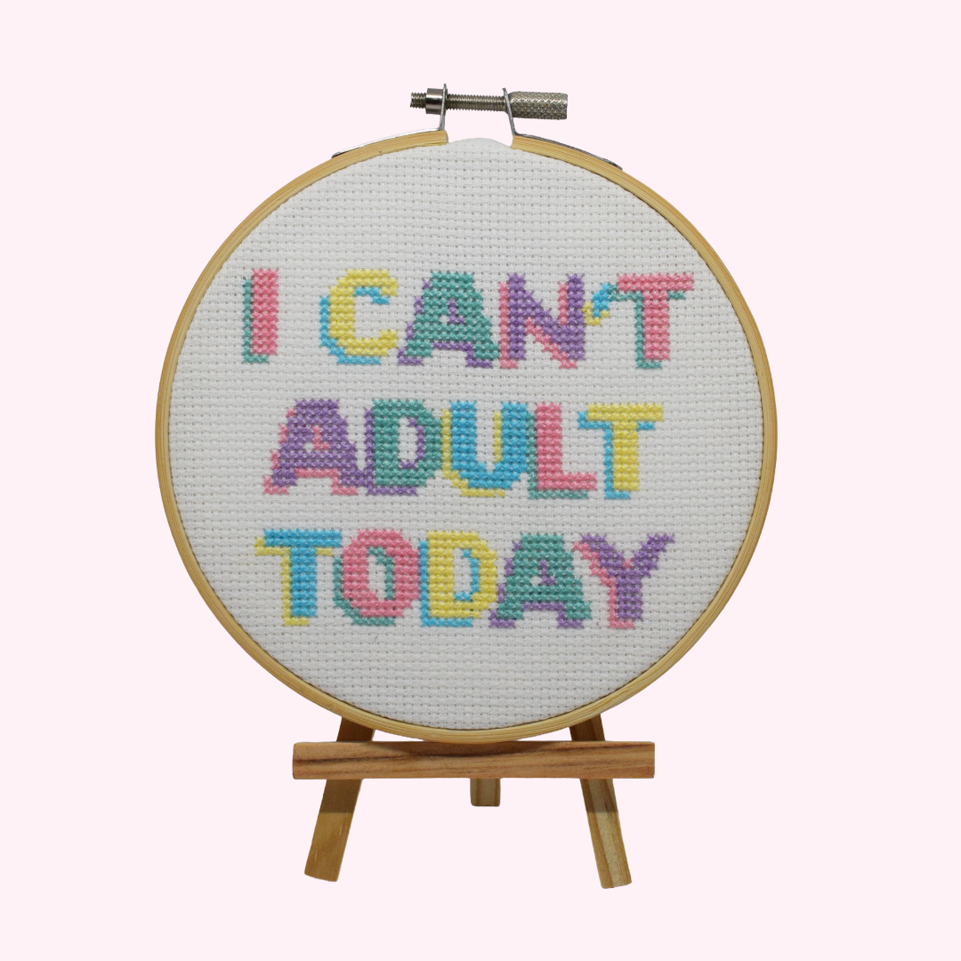 'I can't Adult today' Large cross stitch kit