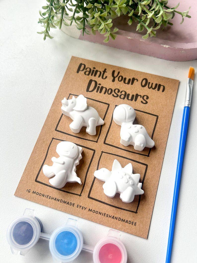 Paint Your own Dinosaur, Pottery Painting Kit, DIY Dino Craft Set, Creative Birthday Gifts, Party Bag Favours
