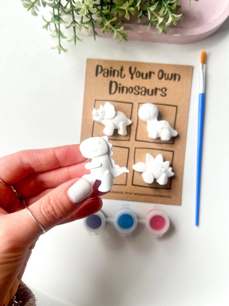 Paint Your own Dinosaur, Pottery Painting Kit, DIY Dino Craft Set, Creative Birthday Gifts, Party Bag Favours