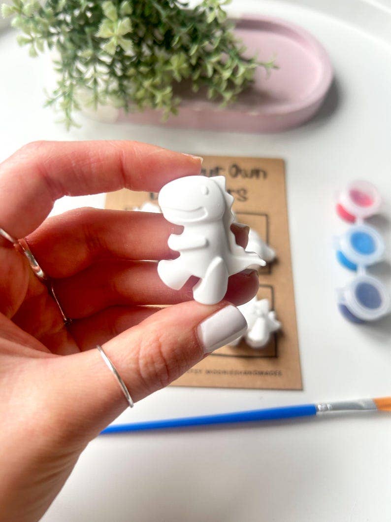 Paint Your own Dinosaur, Pottery Painting Kit, DIY Dino Craft Set, Creative Birthday Gifts, Party Bag Favours
