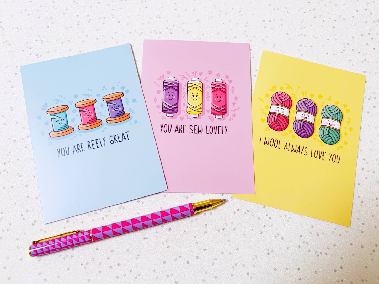 Needlecraft Greetings Card, Sewing Greeting Cards