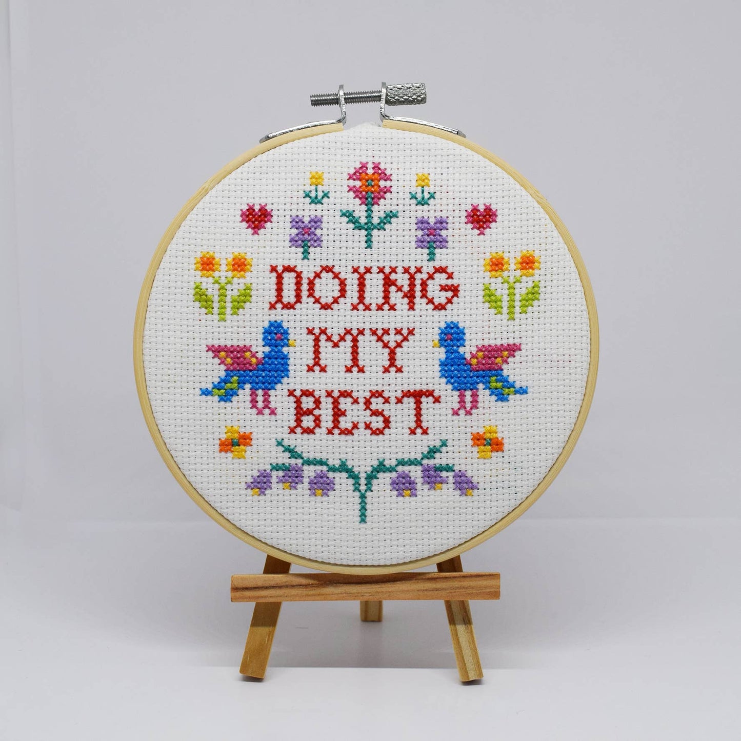 'Doing my Best' Large cross stitch
