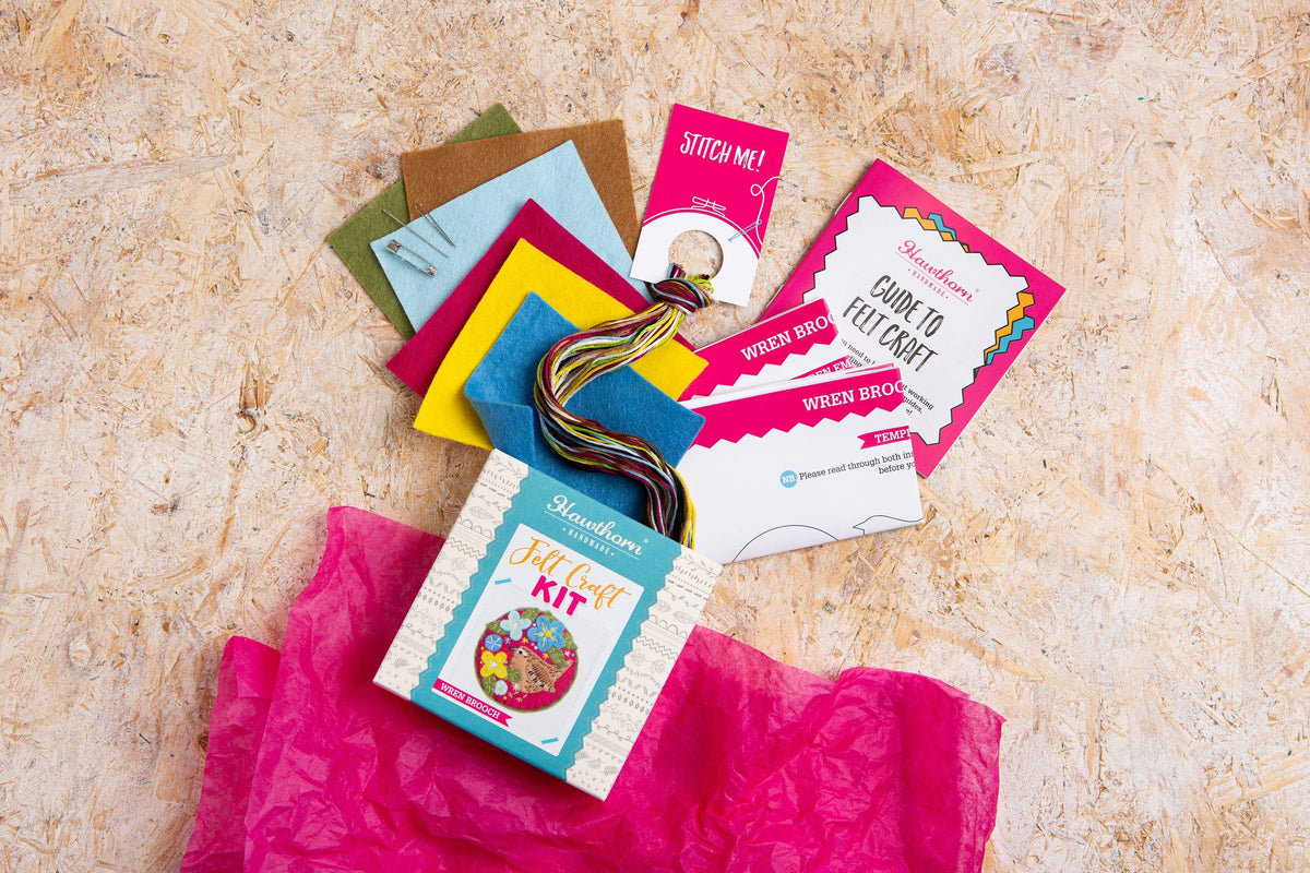 Wren Felt Craft Brooch Kit | Beginner Craft Kit